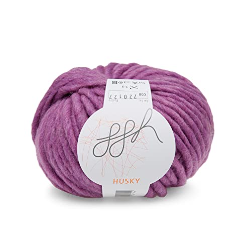 ggh Husky | Schurwolle Mischung | 50g Wolle zum Stricken oder Häkeln | Dicke Wolle | Farbe 056 - Orchidee von ggh