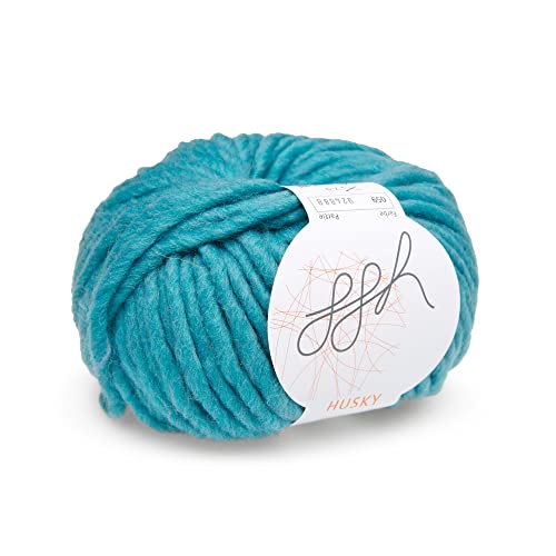 ggh Husky | Schurwolle Mischung | 50g Wolle zum Stricken oder Häkeln | Dicke Wolle | Farbe 059 - Pastell Petrol von ggh