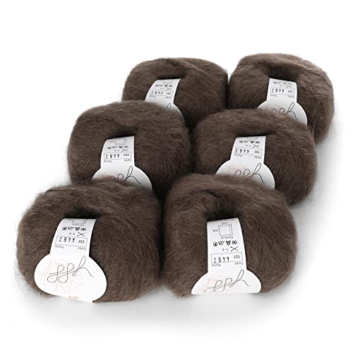 ggh Kid Box - 6 Knäuel Strickwolle aus Kid Mohair - Farbe 151 - Graubraun von ggh