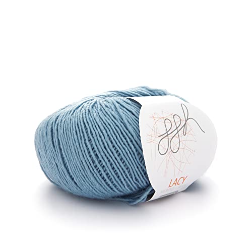 ggh Lacy - Merinowolle mit Seide - 25g Wolle zum Stricken oder Häkeln - Lace-Garn - Farbe 004 - Eisblau von ggh