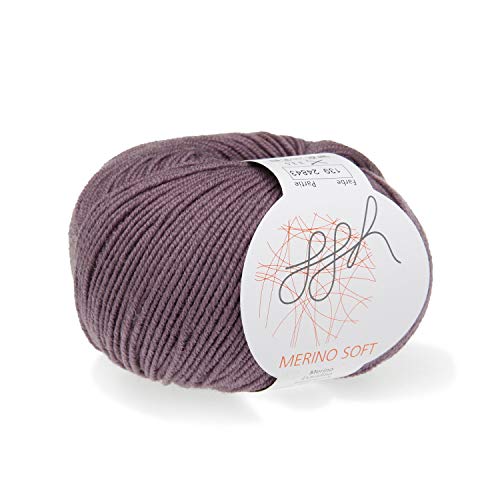 ggh Merino Soft - 100% Schurwolle (Merinowolle - Superwash) - 50g Wolle zum Stricken oder Häkeln/Farbe 139 - Mauve von ggh