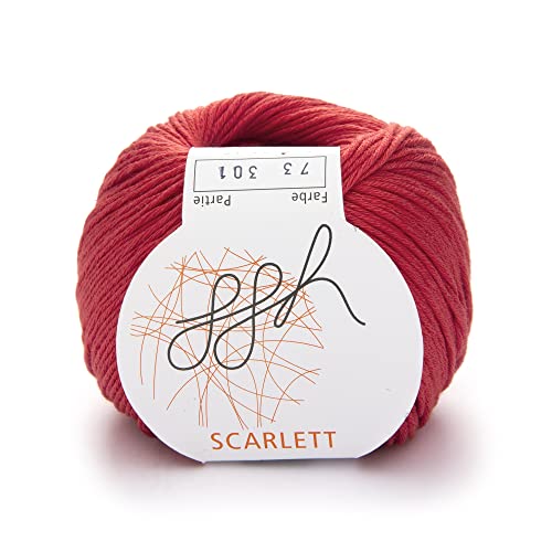 ggh Scarlett - 100% Baumwolle mit leichtem Seidenglanz - Wolle geeignet zum Stricken und Häkeln - Farbe 073 - Mandarinenorange von ggh