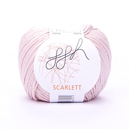 ggh Scarlett | 100% Cotone Maco Con UNA leggera lucentezza di seta | Lana adatta al lavoro a Maglia e all'uncinetto | Colore 075 - Puder von ggh