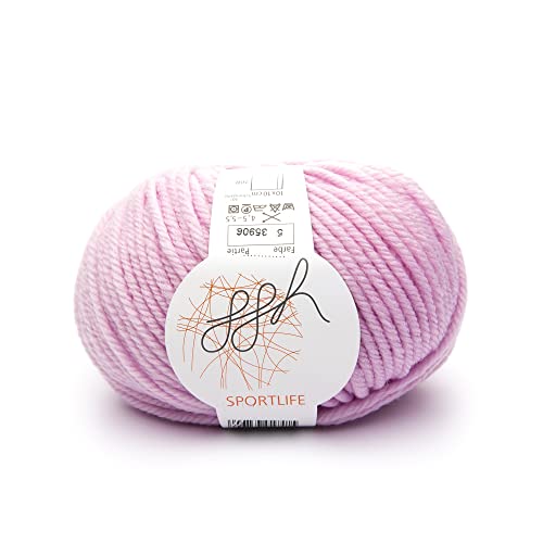 ggh Sportlife - 100% Schurwolle (Superwash - maschinenwaschbar) - Wolle zum Stricken und Häkeln geeignet - Farbe 005 - Rosa von ggh