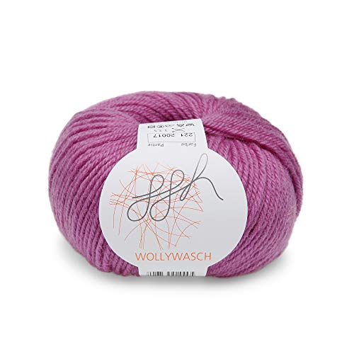 ggh Wollywasch - 100% Schurwolle (Superwash) - Wolle zum Stricken oder Häkeln - Lauflänge 125m auf 50g - Farbe 221 - Orchidee von ggh