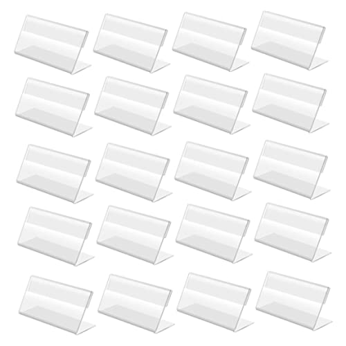 Mini -Zeichenhalter Acryl transparent Etikett Ständer kleiner Name Kartenregal 50pcs 7x4cm Office -Produkte von ggtuyt