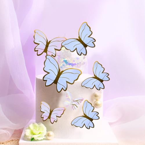 Cake Cupcake Toppers Butterfly Cupcake Toppers Metall Hochzeitstorte Topper Dekoration für Mädchen Geburtstag Hochzeitsfeier Jubiläum 30pcs von ggtuyt