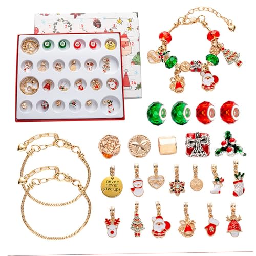 ggtuyt Charm Bracelet Advent Kalender 2023 24 Tage Countdown Adventskalender Armband DIY Nette Cartoon Kinder Mädchen Teenager Spielzeug und Spiele von ggtuyt