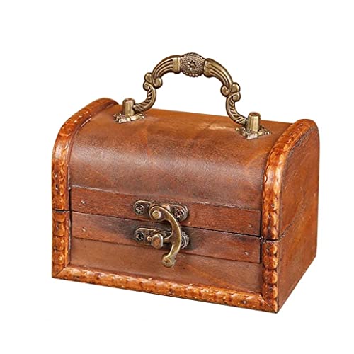 Aufbewahrungsbox für Ohrringe, Heimbedarf, Retro-Holz-Schmuckschatulle, kleiner Koffer, Ohrring-Etui (D 1) von ghghnrtgefrgnhnxdf