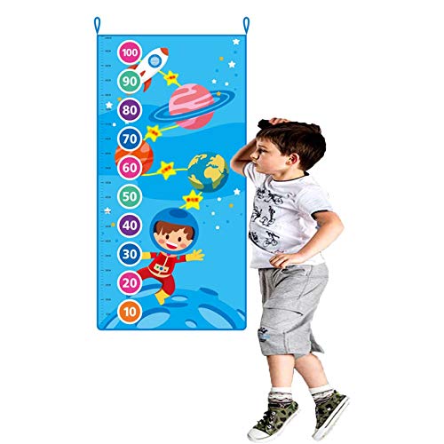 Kinder High Rod Jungenzimmer Bounce Training Tapisserie Spiel Wandaufkleber mit 10 Klebepuppen und 2 Haken Blau von ghghnrtgefrgnhnxdf