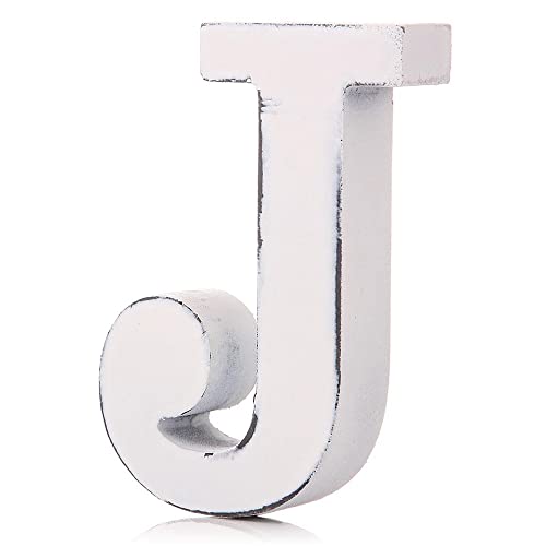 Vintage White Wooden J Letter by giftwarez von giftwarez