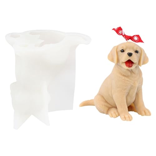 Kerzenherstellung Hundemuster | 3D Silikonform Golden Retriever | Kleine Hundeseifenformen | Bastelbedarf für Aromatherapie-Kerzen, Seifen und Lotion b ars von gifyym