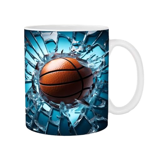 gifyym Lustige Kaffeetasse, Reisekaffeetasse - Flache 350-ml-Kugelbecher-Kaffeetasse mit 3D-Effekt,Lebendige Farben Keramiktasse, Keramik-Teetasse für Kaffee, Tee, heiße Schokolade und Getränke von gifyym