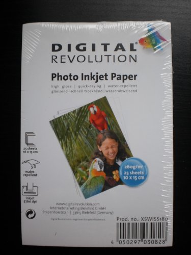 Fotopapier 25 Blatt 10x 15 cm 260 g/m2 von gigitalrevolution