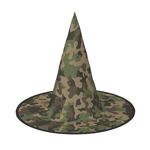 gikdlgog Grüner Camouflage-Druck, lustig, festlich, Halloween-Hexenhüte, Party-Dekorationen für Halloween-Dekor-Party von gikdlgog