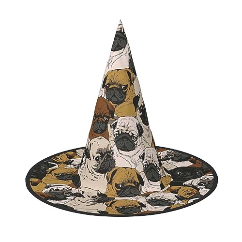 gikdlgog Imagen De Pug Print Fun Festive Halloween Witch Hats - Party Decorations For Halloween Decor Party von gikdlgog