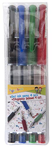 gimboo Gelkugelschreiber Kugelschreiber ‎/ 4 Stück (4er Pack) /Geltinte Farbmischung/Kugeldurchmesser: 0,5 mm/Gelstifte Gelschreiber/Wasserfeste und Nicht Verblassende Tinte von gimboo