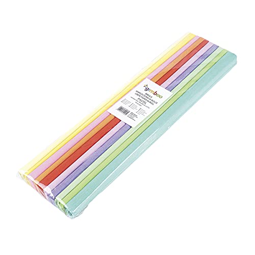 gimboo - Krepppapier 10 Rollen Pastel 50 x 200 cm Sortiert/Kreppband Bunt Bänder Crepe Paper/ideal für Kreativen Hobbies/ 1 Pack/Farbig sortiert, 14113352-98 von gimboo