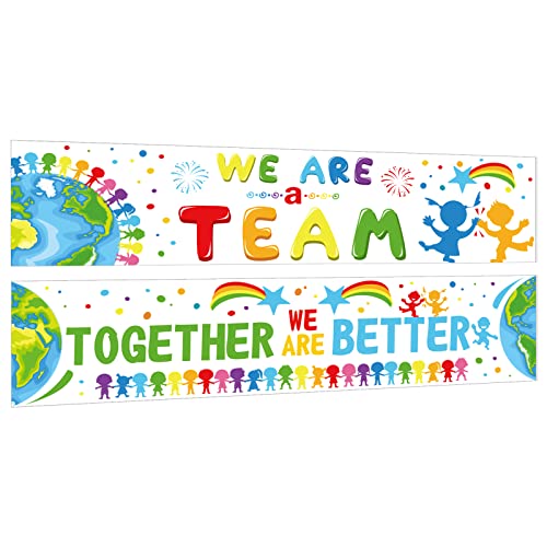 2 Stück Team-Pinnwand-Banner, Willkommens-Motivationsposter und Wanddekoration für Team, inspirierende Klassenzimmer-Dekoration in der Vorschule, Grund- und Mittelschule von gisgfim