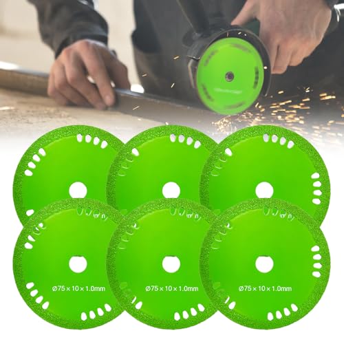 75 mm Felsplatten-Schleifscheibe, Diamond Saw Blade Cut Glass, Pack of 4 Glass Cutter, Saw Blade for Angle Grinders, Glas-Schneidscheiben for Glass, Ceramic, Ceramic Tiles (6) von givuaime