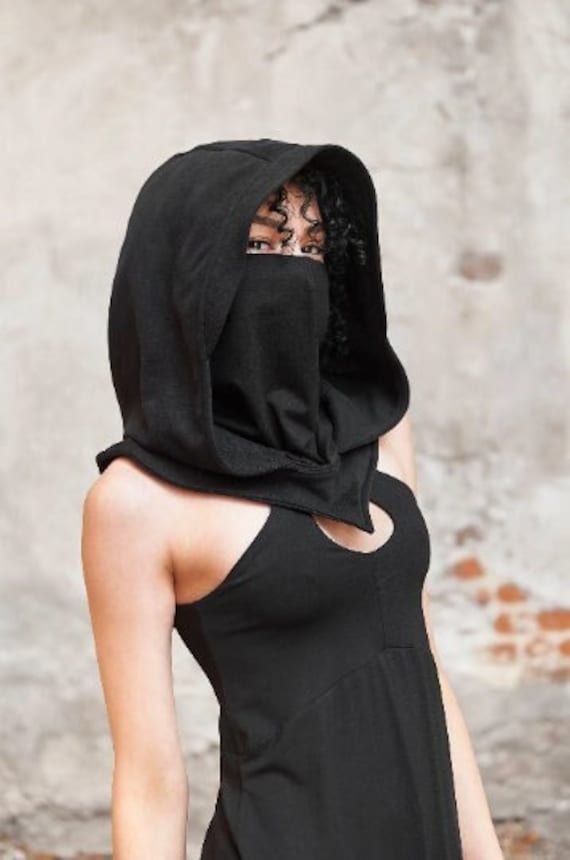 Kapuzenschal, Kostüm Masken, Halloween-Kostüm Frauen, Assassin Hood, Ninja Kostüm, Balaclava Kapuze, Vollgesichtsmaske, Rave Hood von gizda