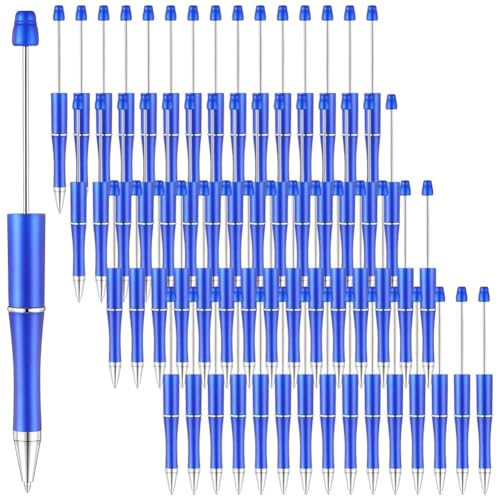 60 Stück Perlenstifte, Großpackung Perlenstift, niedlich, cool, DIY-Stifte mit schwarzer Tinte, Kugelschreiber für Kinder, Mädchen, Studenten, Lehrer, Blau von gluttonous