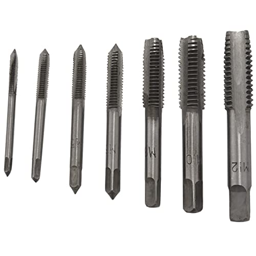 7 Stück M12 Handschrauben aus Metall, metrisch, Taper Plug Tap Drill Bit Set, Silber von gluttonous