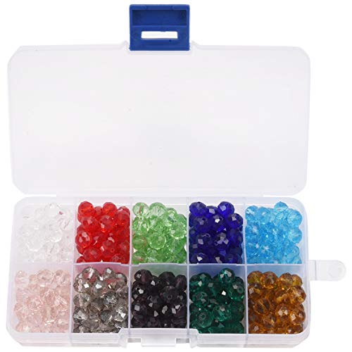 Glasperlen, 8 mm, 10 Farben, facettierte Perlen für Schmuckherstellung, DIY-Perlenprojekte, Armbänder, Halsketten, Ohrringe, 300 Stück von gluttonous