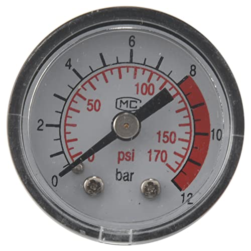 gluttonous 0–12 bar 0–170 PSI 10 mm Gewindepumpen-Manometer, Kompressor-Manometer von gluttonous