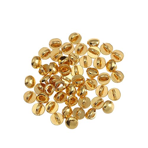 100 Stück goldfarbene Puppenschnalle, solide runde Knöpfe, Gürtelschnallen für DIY-Mini-Puppen-Kleidung, 4 mm von gofidin