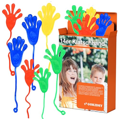 gokidsy 14x Klatschhand Mitgebsel für Kinder: Als Mitbringsel, Gastgeschenk & Giveaway - Glibberhände als Partygeschenke - Kindergeburtstag von Jungen & Mädchen von gokidsy