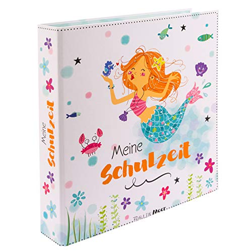 Goldbuch Schulzeit Sammelordner DIN A4, Schulordner Motiv Fräulein Meer, Rückenbreite 5 cm, Motivordner mit Kunstdruck, Ordner mit 4 Trennblättern, Multifunktionsordner ca. 28,5 x 32 x 5 cm, Papier von goldbuch