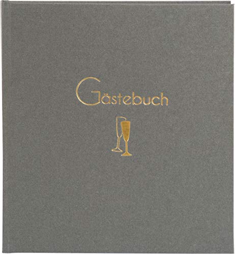 goldbuch Cheers Gästebuch, Fotogästebuch mit 176 weiße Seiten und Lesezeichen, Einband aus Strukturiertem Buchbindepapier mit Prägung, Fotobuch, Papier, ca. 23 x 25 x 2 cm von goldbuch