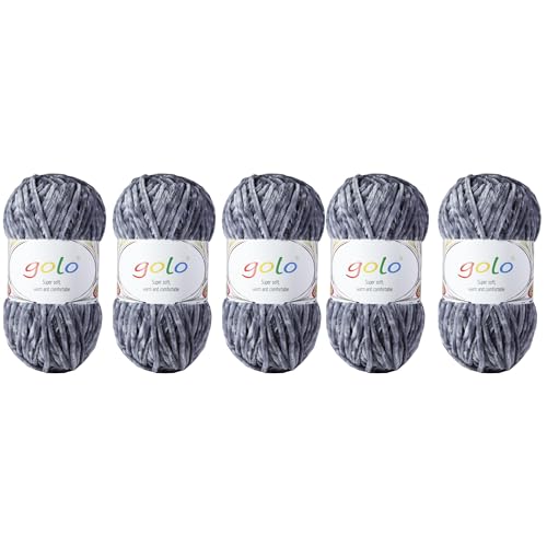 Chenille Garn für Hand Stricken Häkelgarn 100gX5 für Hut,Socken,Handschuh von golo