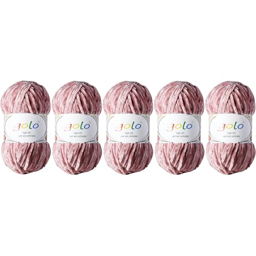 Chenille Garn für Hand Stricken Häkelgarn 100gX5 für Hut,Socken,Handschuh von golo