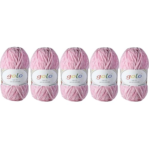 Chenille Garn für Hand Stricken Häkelgarn 100gX5 für Hut,Socken,Handschuh von golo