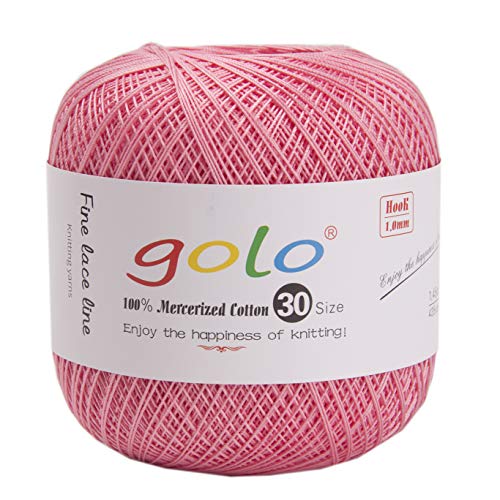 golo Häkelgarn 30 Garn zum Häkeln für handgestricktes Häkelgarn Gewinde häkeln (Kleines Rosa) von golo