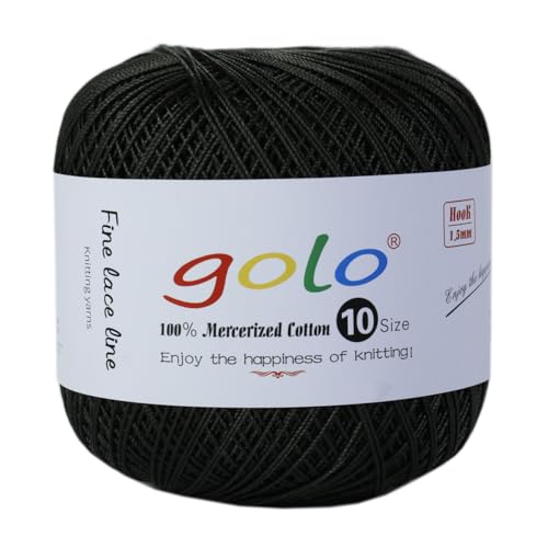 golo Häkelgarn Größe 10 Garn zum Handstricken Häkelgarn Schwarz Grün 233 von golo