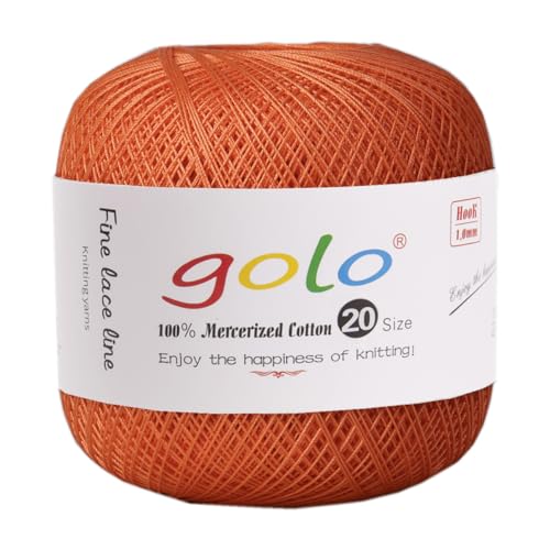 golo Häkelgarn Größe 20 Häkelgarn zum Handstricken Orange Garn 221 von golo