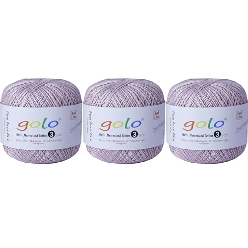 golo Häkelgarn Größe 3, Garn zum Handstricken, 3 Knäuel, Häkelgarn zum Häkeln von golo