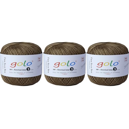 golo Häkelgarn Größe 3, Garn zum Handstricken, 3 Knäuel, Häkelgarn zum Häkeln von golo