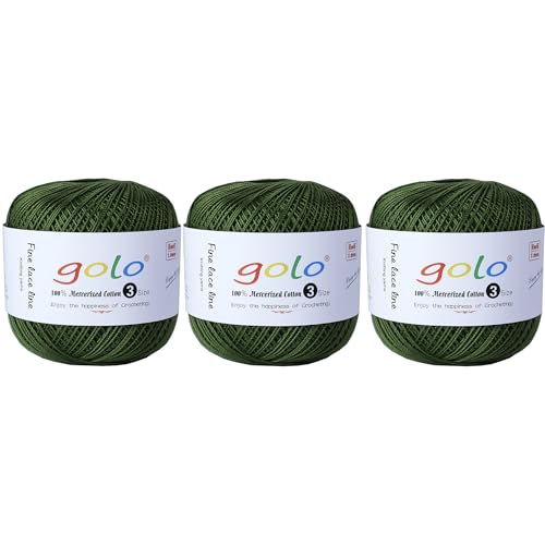 golo Häkelgarn Größe 3, Garn zum Handstricken, 3 Knäuel, Häkelgarn zum Häkeln von golo