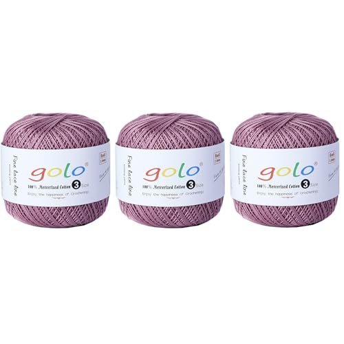 golo Häkelgarn Größe 3, Garn zum Handstricken, 3 Knäuel, Häkelgarn zum Häkeln von golo