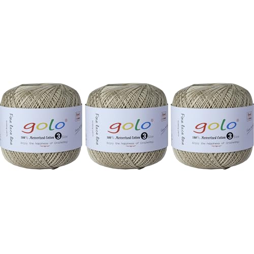 golo Häkelgarn Größe 3, Garn zum Handstricken, 3 Knäuel, Häkelgarn zum Häkeln von golo