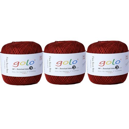 golo Häkelgarn Größe 3, Garn zum Handstricken, 3 Knäuel, Häkelgarn zum Häkeln von golo