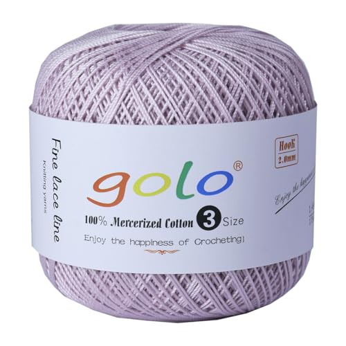 golo Häkelgarn Größe 3, Garn zum Handstricken, Häkelgarn zum Häkeln, Hellviolett von golo