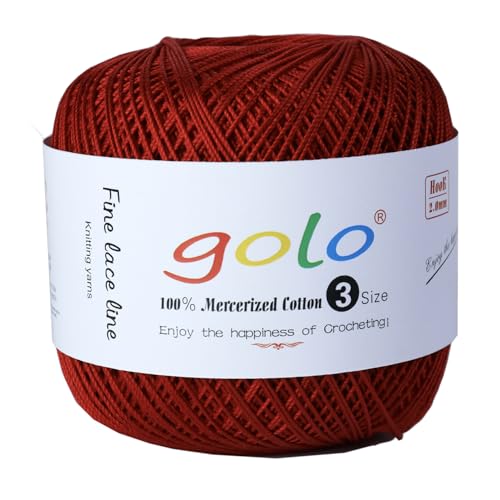 golo Häkelgarn Größe 3 Yarnfor Handstricken Häkelgarn zum Häkeln Rot Garn 136 von golo