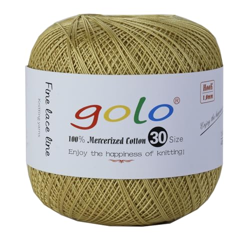 golo Häkelgarn Größe 30, Garn zum Handstricken, Garn zum Klöppeln, Eigelb 269 von golo