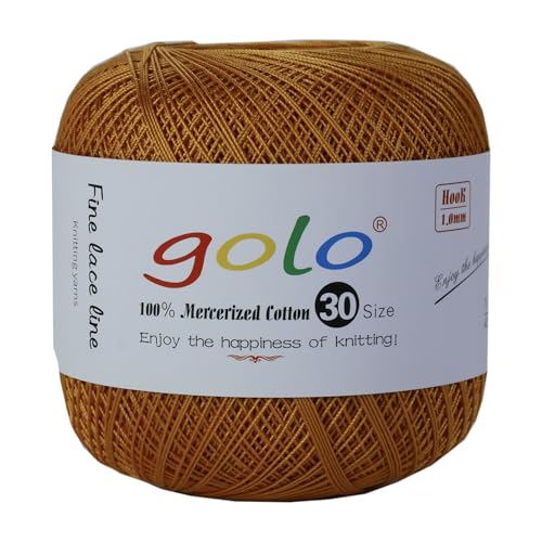 golo Häkelgarn Größe 30, Garn zum Handstricken, Garn zum Klöppeln, Goldgelb 275 von golo