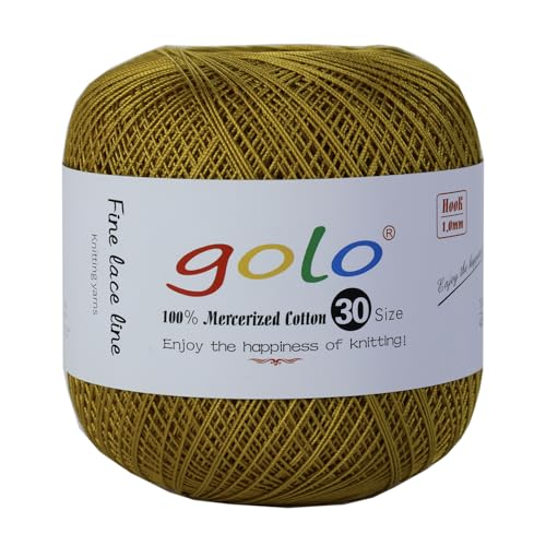 golo Häkelgarn Größe 30, Garn zum Handstricken, Garn zum Klöppeln, Obstgelb 274 von golo